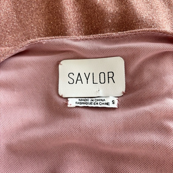 {Saylor} Deb Stretch Metallic Mini Dress, Rose, Size S - Picture 8 of 9